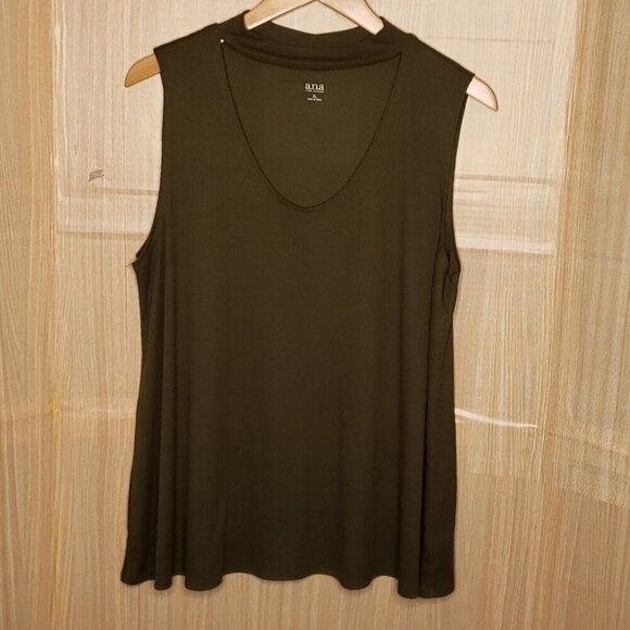 A.N.A Womens Purple Green Ribbed Sleeveless Top With Cut Outs XL - Picture 5 of 9